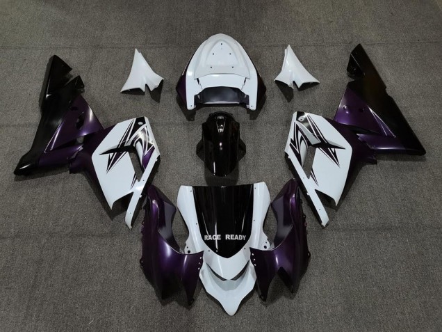 Carenagens Moto Kawasaki ZX10R 2004-2005 - Branco Roxo Preto