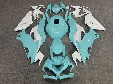 Carenagens Moto Kawasaki ZX6R 2019-2022 - Branco Azul-água