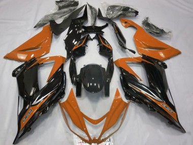 Carenagens Moto Kawasaki ZX6R 2013-2018 - Laranja Preto Brilhante