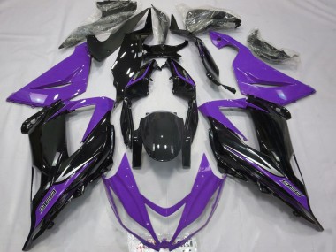 Carenagens Moto Kawasaki ZX6R 2013-2018 - Roxo Preto Brilhante