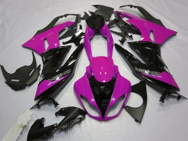 Carenagens Moto Kawasaki ZX6R 2009-2012 - Rosa Preto Brilhante