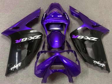 Carenagens Moto Kawasaki ZX6R 2003-2004 - Roxo Preto Brilhante