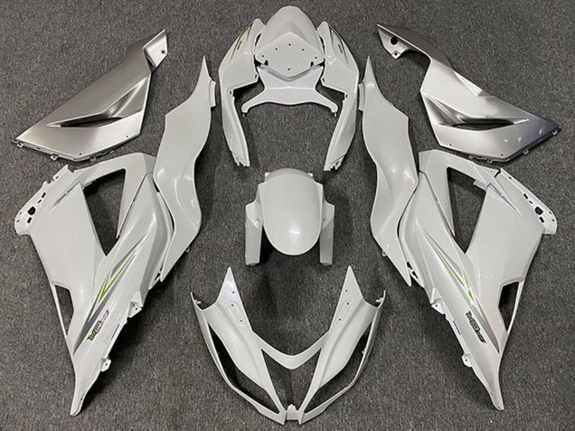 Carenagens Moto Kawasaki ZX6R 2013-2018 - Branco Pérola Verde
