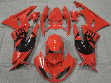 Carenagens Moto Kawasaki ZX6R 2009-2012 - Vermelho Preto Brilhante Punisher
