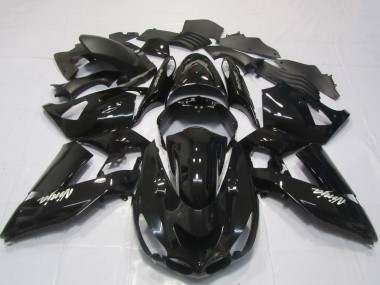 Carenagens Moto Kawasaki ZX14R 2006-2011 - Preto Brilhante Branco Ninja