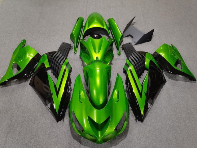 Carenagens Moto Kawasaki ZX14R 2006-2011 - Verde Preto Brilhante
