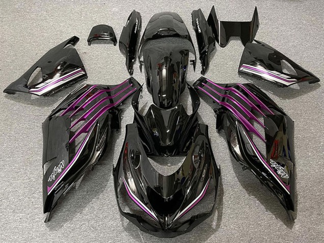 Carenagens Moto Kawasaki ZX14R 2012-2024 - Preto Brilhante Roxo