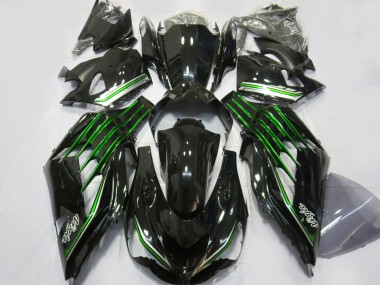 Carenagens Moto Kawasaki ZX14R 2012-2024 - Preto Brilhante Verde