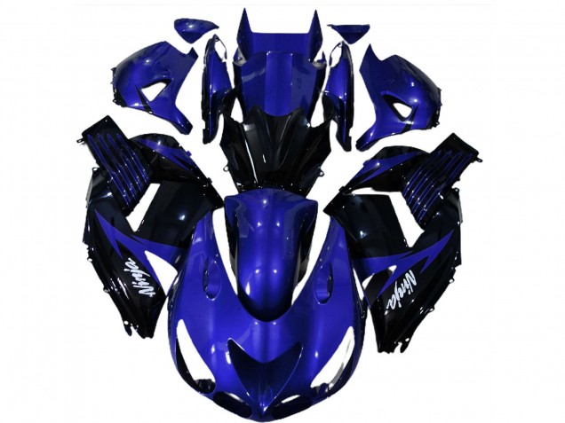 Carenagens Moto Kawasaki ZX14R 2006-2011 - Azul Preto Brilhante Branco Ninja