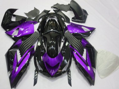 Carenagens Moto Kawasaki ZX14R 2006-2011 - Roxo Preto Brilhante