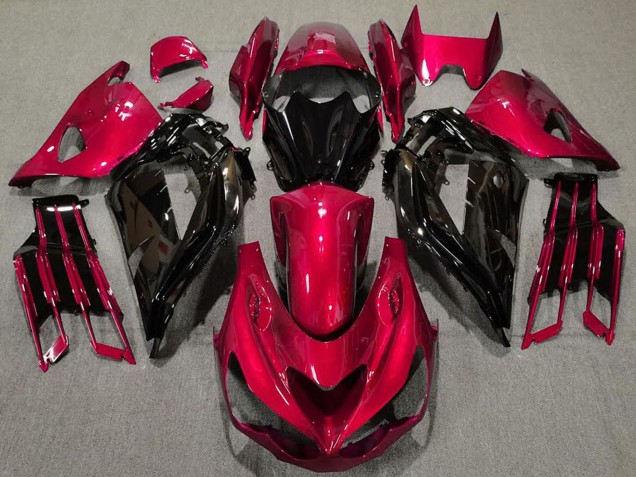 Carenagens Moto Kawasaki ZX14R 2012-2024 - Vermelho Preto Brilhante