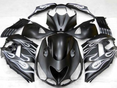 Carenagens Moto Kawasaki ZX14R 2006-2011 - Preto Fosco Prata Chama