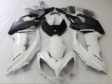 Carenagens Moto Kawasaki Ninja ER6F 2009-2011 - Branco Brilhante Preto Fosco