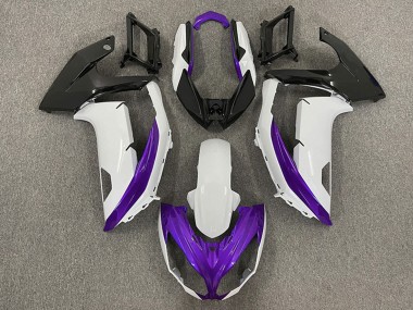 Carenagens Moto Kawasaki Ninja 650R 2009-2011 - Branco Roxo Preto Fosco