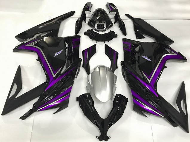 Carenagens Moto Kawasaki Ninja 300 2013-2024 - Preto Brilhante Roxo