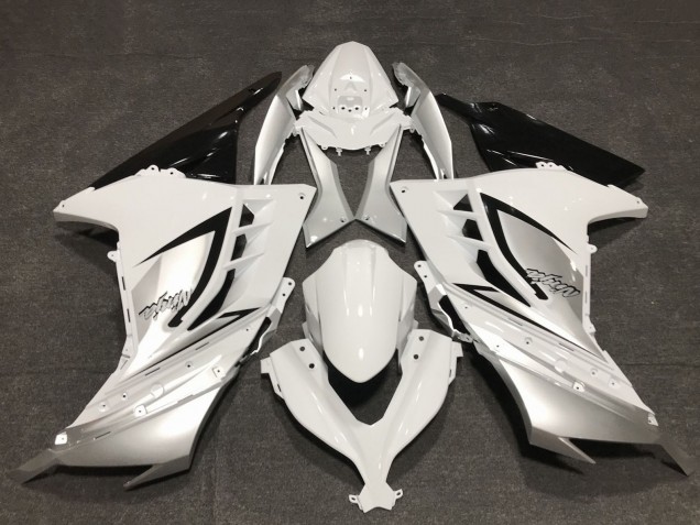 Carenagens Moto Kawasaki Ninja 300 2013-2024 - Branco Brilhante Prata Preto