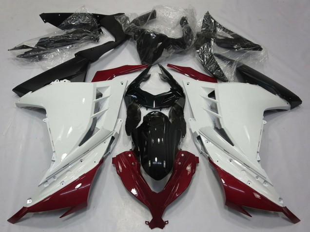 Carenagens Moto Kawasaki Ninja 300 2013-2024 - Branco Vermelho Castanho Preto
