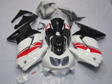 Carenagens Moto Kawasaki Ninja 250 2008-2012 - Branco Vermelho Preto Brilhante Yama Estilo