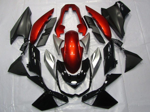 Carenagens Moto Kawasaki Z1000 2010-2013 - Vermelho Prata Preto Brilhante