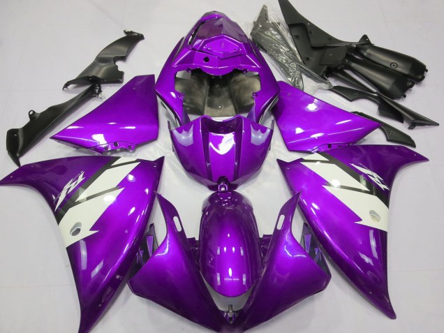 Carenagens Moto Yamaha R1 2012-2014 - Roxo Branco