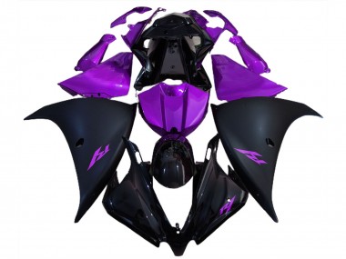 Carenagens Moto Yamaha R1 2012-2014 - Preto Brilhante Preto Fosco Roxo