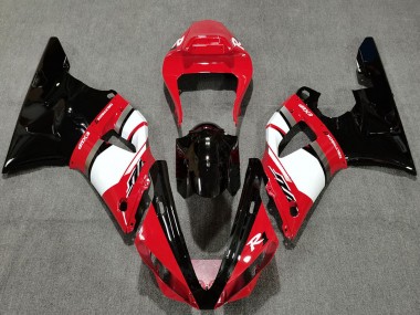 Carenagens Moto Yamaha R1 2000-2001 - Vermelho Branco Preto Brilhante