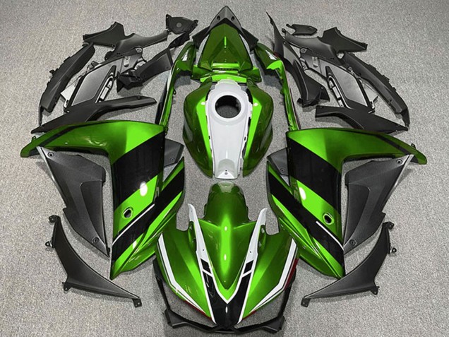 Carenagens Moto Yamaha R3 2015-2018 - Verde Branco Preto Brilhante