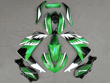 Carenagens Moto Yamaha R3 2015-2018 - Verde Branco Preto Tubarão