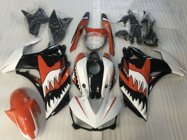 Carenagens Moto Yamaha R3 2015-2018 - Branco Laranja Preto Brilhante Tubarão