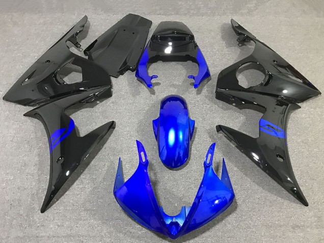 Carenagens Moto Yamaha R6 2003-2004 - Azul Preto Brilhante