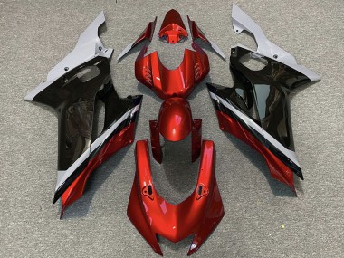 Carenagens Moto Yamaha R6 2017-2023 - Cinzento Vermelho Preto Brilhante