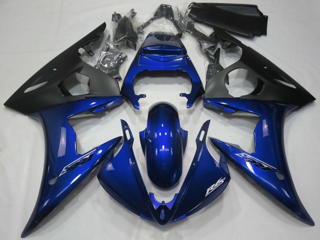 Carenagens Moto Yamaha R6 2005 - Azul Escuro Preto Fosco
