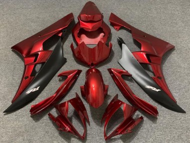 Carenagens Moto Yamaha R6 2006-2007 - Vermelho Preto Fosco