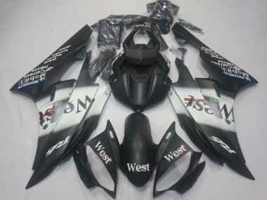 Carenagens Moto Yamaha R6 2006-2007 - Preto Fosco Branco West Michelin