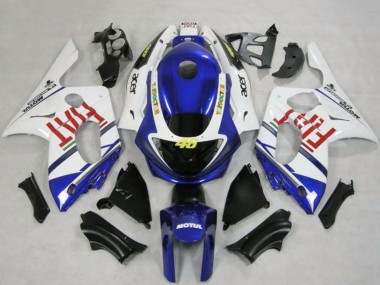 Carenagens Moto Yamaha YZF600R Thundercat 1996-2007 - Branco Azul Fiat Motul