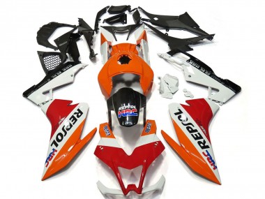 Carenagens Moto Aprilia RS4 125 2012-2018 - Laranja Branco Vermelho Preto Brilhante Repsol