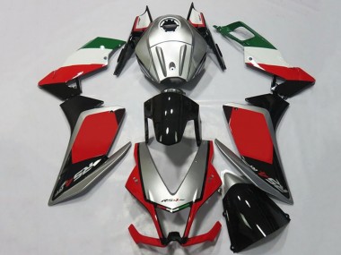 Carenagens Moto Aprilia RS4 125 2012-2018 - Prata Vermelho Preto Brilhante