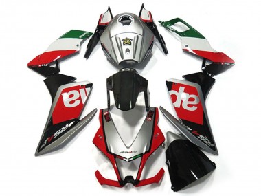 Carenagens Moto Aprilia RS4 125 2012-2018 - Prata Vermelho Verde Preto Brilhante OEM Estilo