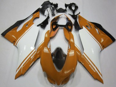 Carenagens Moto Ducati 1199 2011-2014 - Brown Branco Preto