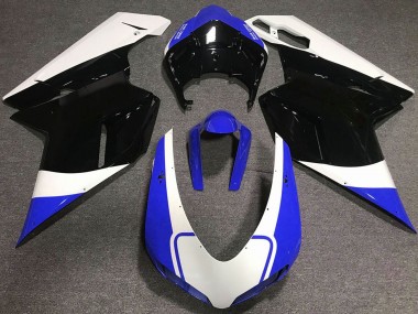 Carenagem Moto Ducati 848 1098 1198 2007-2014 - Branco Azul Preto Brilhante