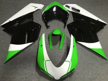 Carenagens Moto Ducati 848 1098 1198 2007-2014 - Branco Verde Preto Brilhante