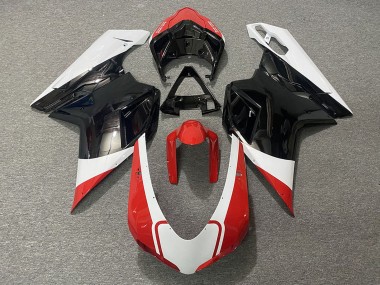 Carenagens Moto Ducati 848 1098 1198 2007-2014 - Branco Vermelho Preto Brilhante