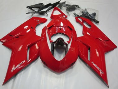 Carenagens Moto Ducati 1098 2007-2014 - Vermelho Brilhante Preto Brilhante