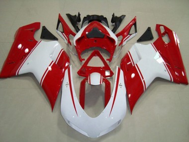 Carenagens Moto Ducati 848 1098 1198 2007-2014 - Branco Vermelho
