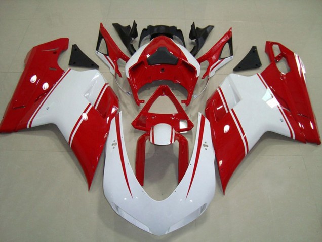 Carenagens Moto Ducati 848 1098 1198 2007-2014 - Branco Vermelho