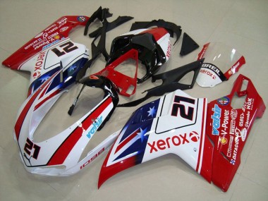 Carenagens Moto Ducati 1098 2007-2014 - Branco Vermelho Preto Azul Star Xerox 21