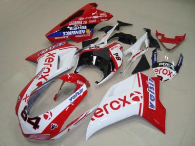 Carenagens Moto Ducati 848 1098 1198 2007-2014 - Branco Vermelho Azul Preto Brilhante Valsir Xerox 84