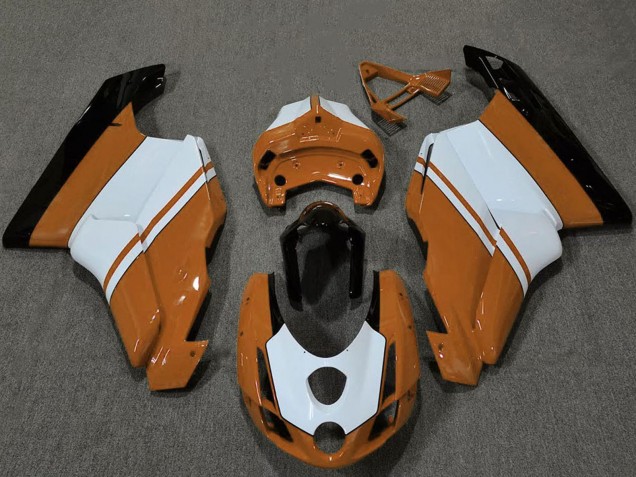 Carenagens Moto Ducati 749 999 2003-2004 - Branco Laranja Preto Brilhante
