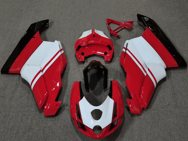 Carenagens Moto Ducati 749 999 2003-2004 - Branco Vermelho Preto Brilhante