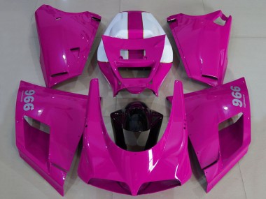 Carenagens Moto Ducati 996 1993-2005 - Rosa Brilhante Branco Preto